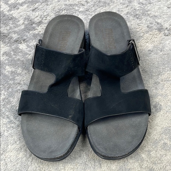 New Munro Jody Slide Sandal Black Nubuck Comfort Sz 8 Narrow - Picture 3 of 15